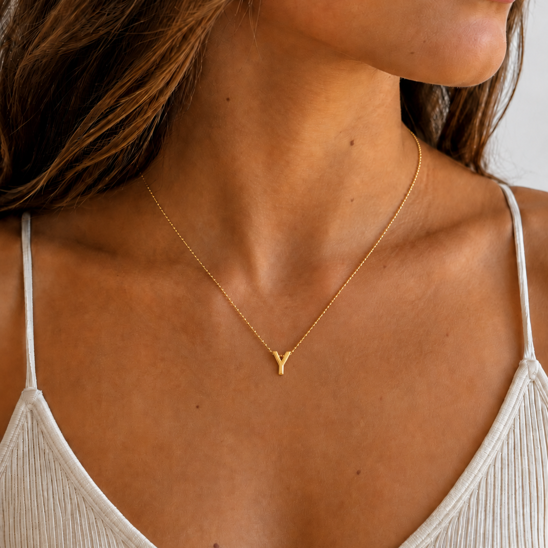 Collar Letra Y Plata .925 con Baño de Oro 18K