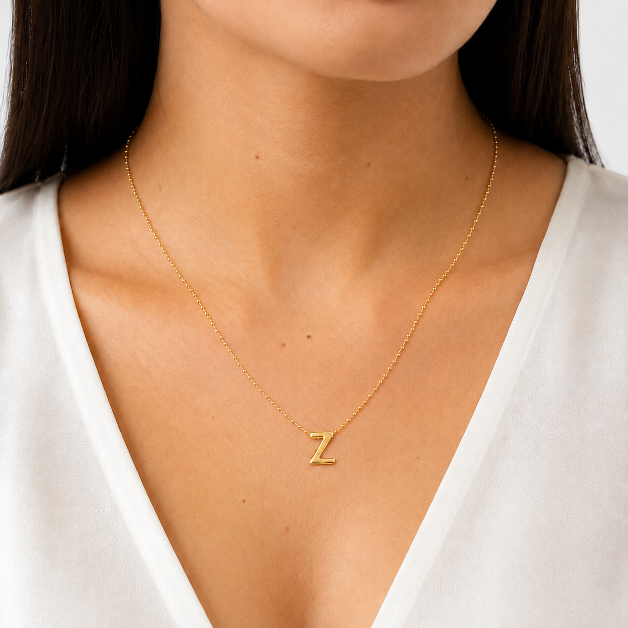 Collar Letra Z Plata .925 con Baño de Oro 18K