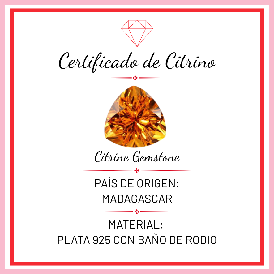 Pulsera Piedra Preciosa Citrino Ovalos con Baño de Rodio Plata .925
