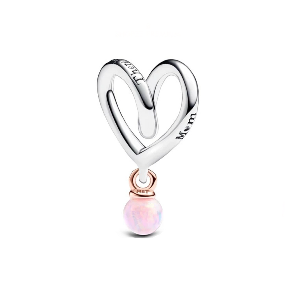 Charm Inspirado Pan 1:1 Mamá no hay Nadie como tú, ópalo y Plata .925