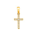 Dije Cruz con Micro Circonias 1.8 cm Oro 10K