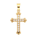 Dije Cruz Ornamental con Micro Circonias 3.5cm Oro 10K