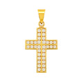 Dije Cruz con 2 Lineas de Micro Circonias 2.5cm Oro 10K