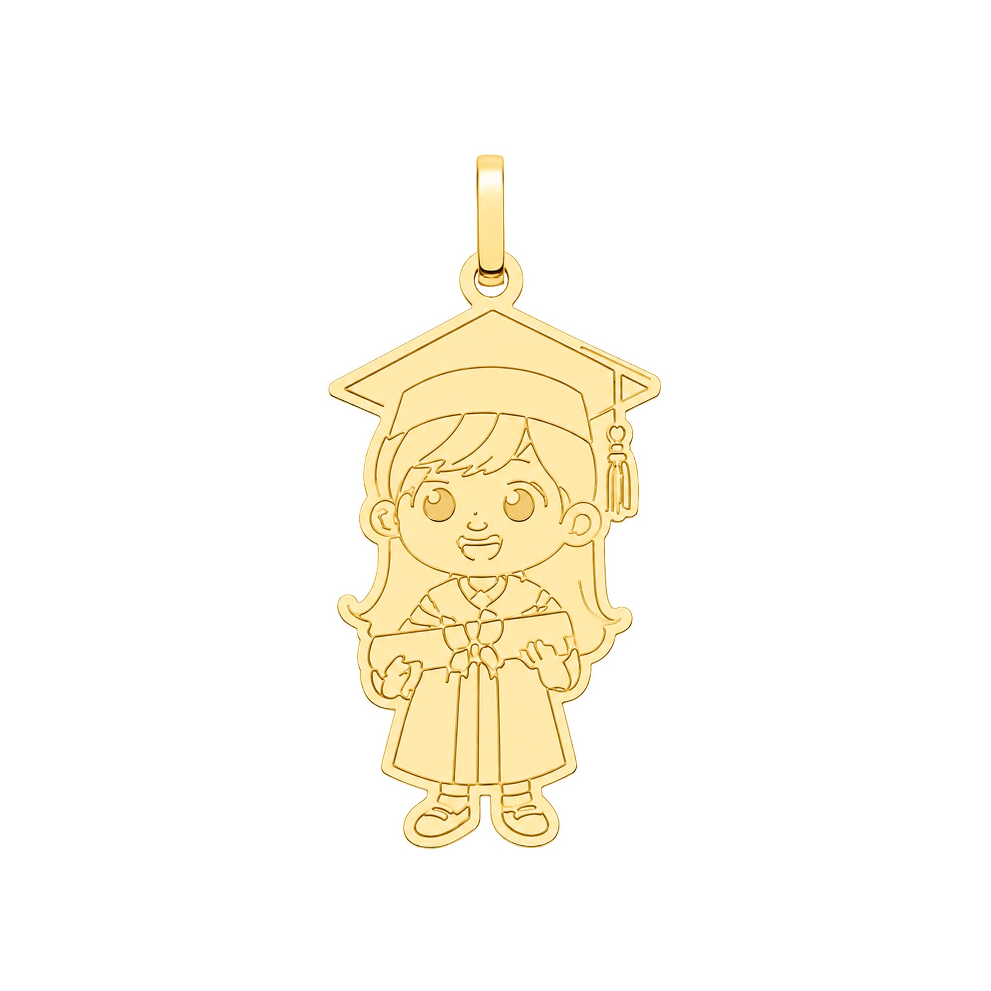 Dije Niña Graduación Diploma Oro 10K