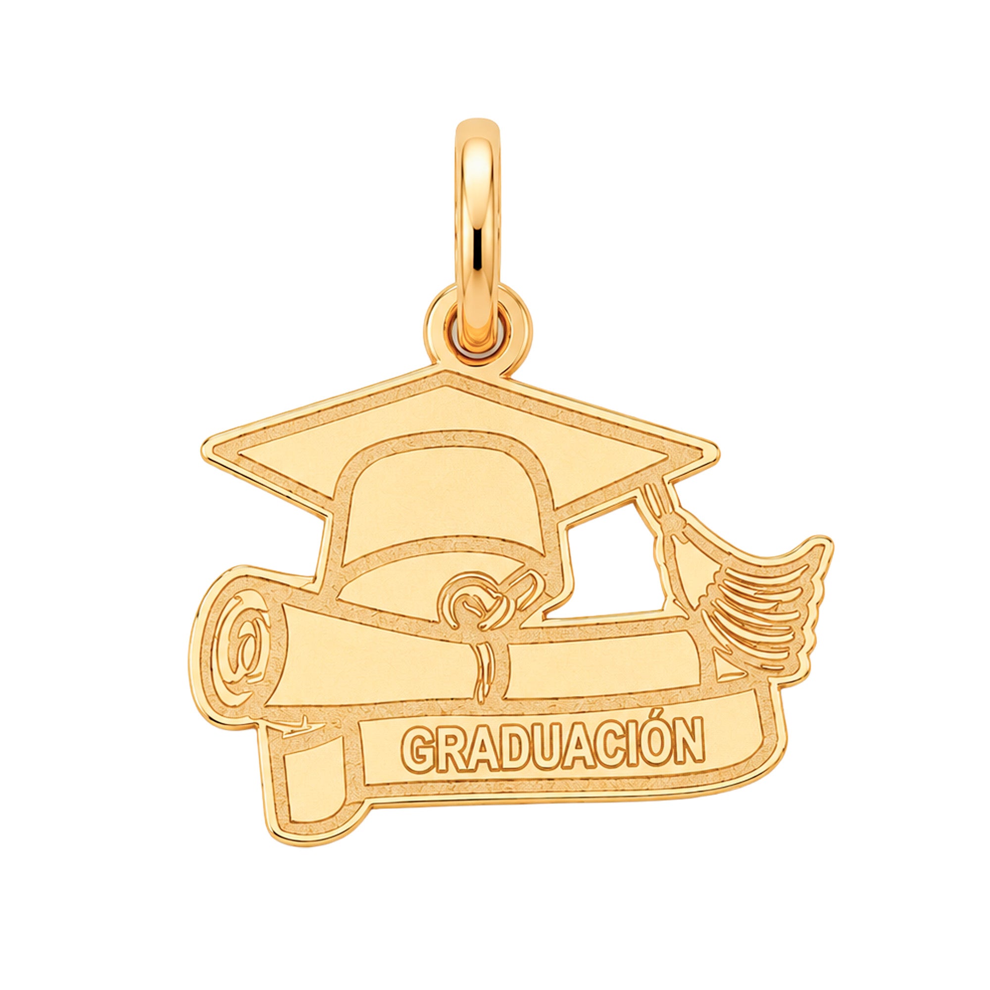 Dije Birrete con Diploma Grabado Oro 10K