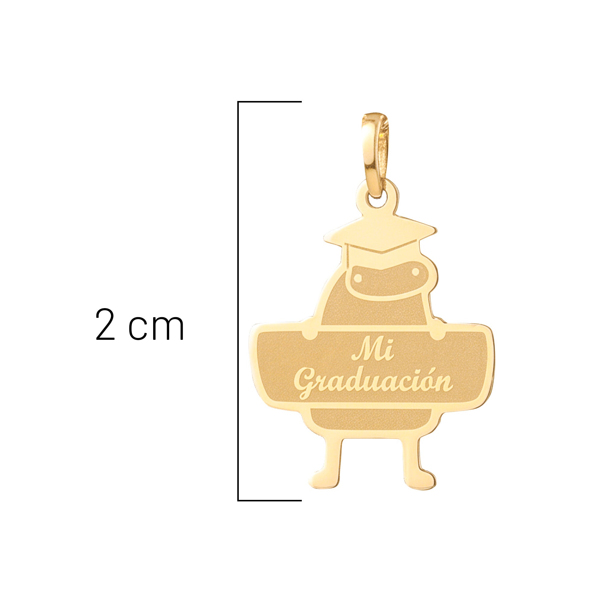 Dije Deformito Graduación Grabado Láser Oro 10K