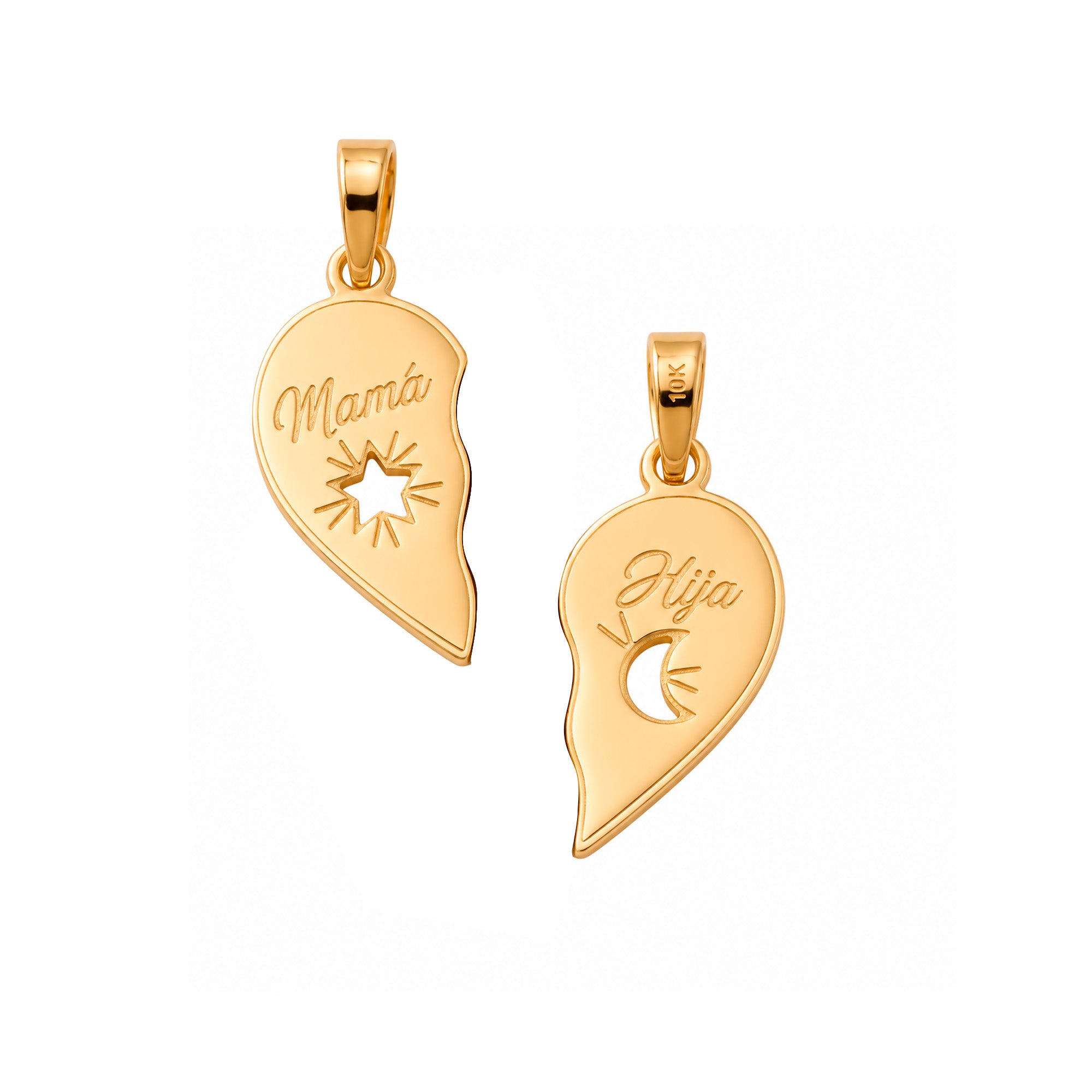Dije Dúo Corazón Mamá e Hija Oro 10K