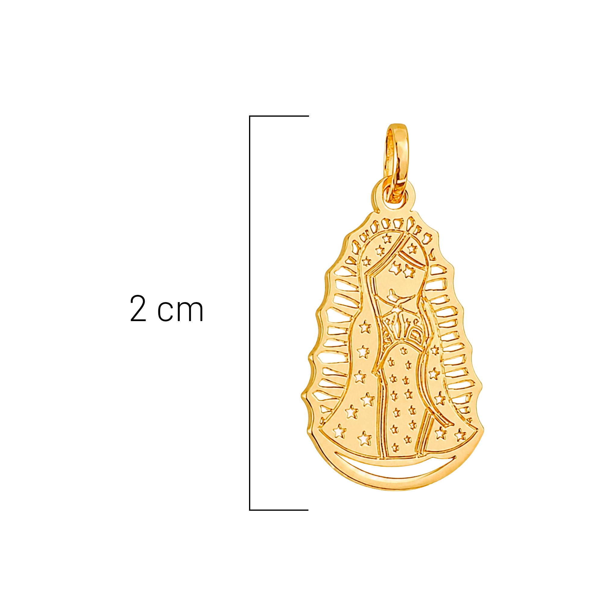 Dije de la Virgen de Guadalupe en Caricatura Oro 10K