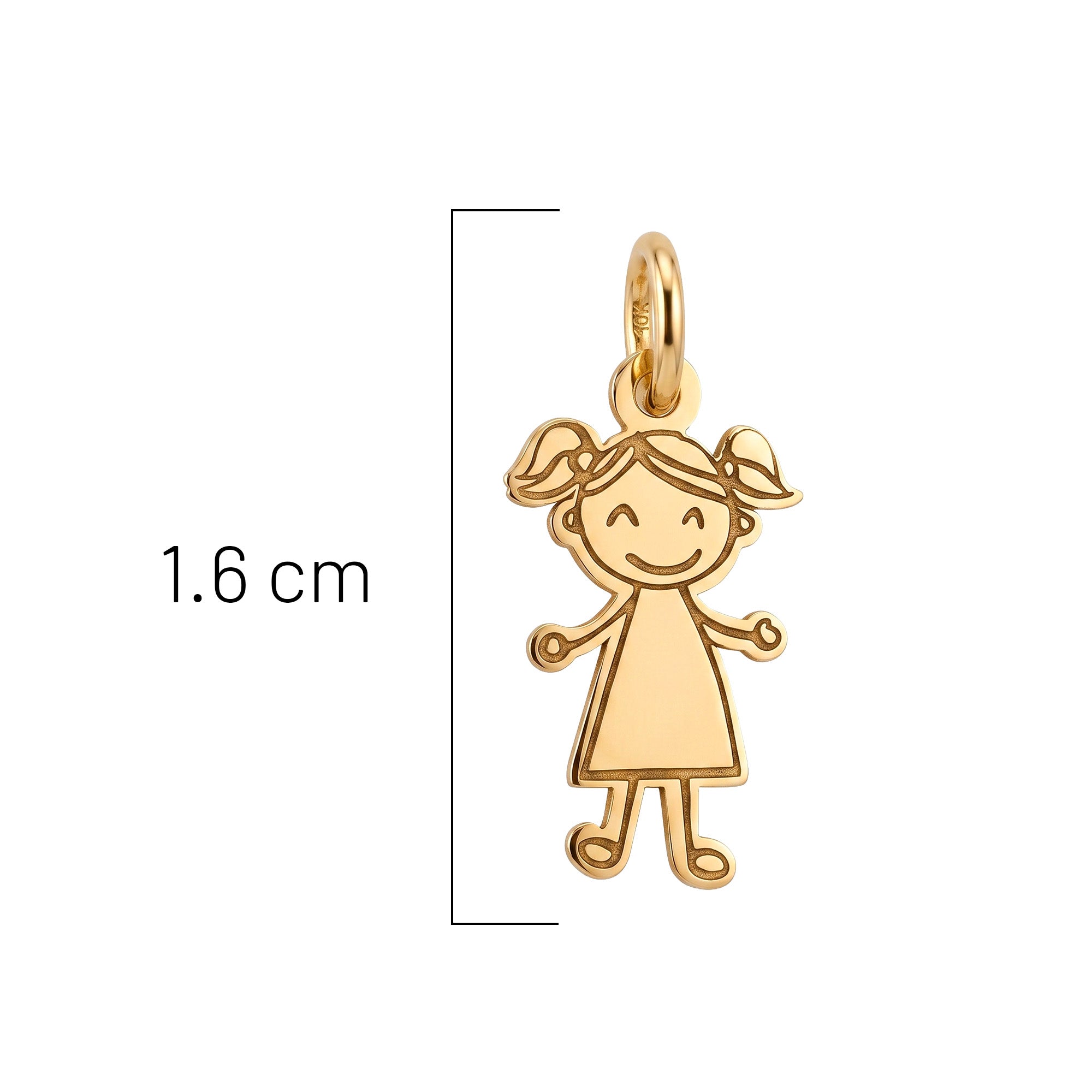 Dije Niña Coletas Oro 10K