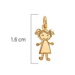 Dije Niña Coletas Oro 10K