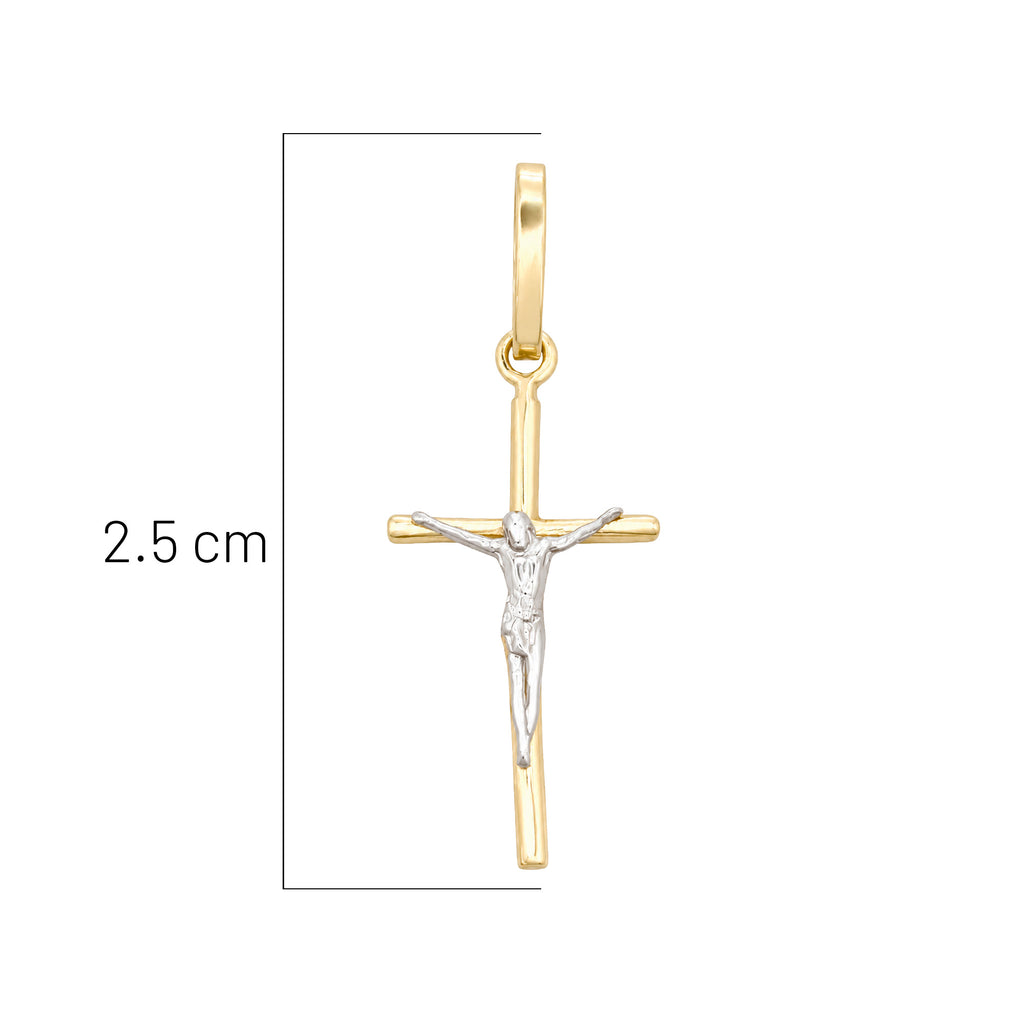 Dije Crucifijo Cristo Oro Blanco 2.5cm Oro 10K