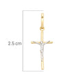 Dije Crucifijo Cristo Oro Blanco 2.5cm Oro 10K