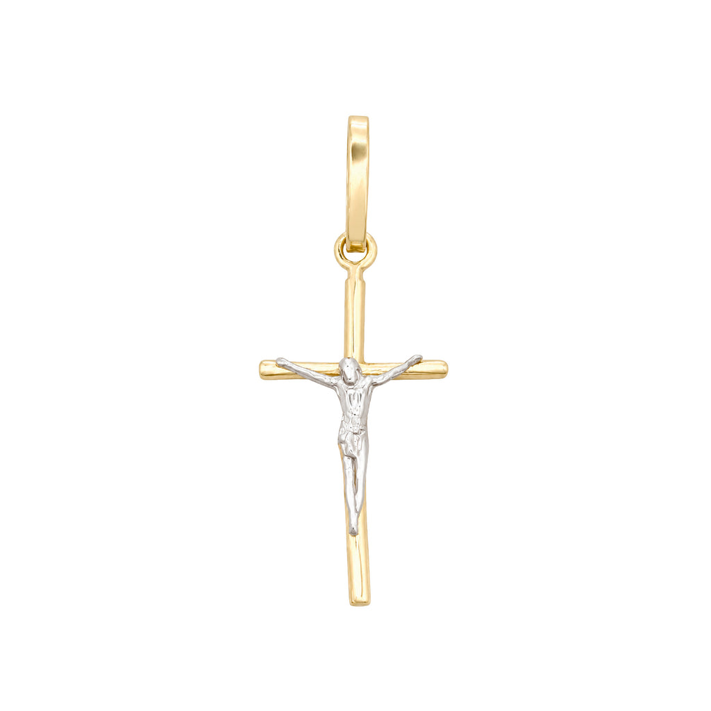 Dije Crucifijo Cristo Oro Blanco 2.5cm Oro 10K