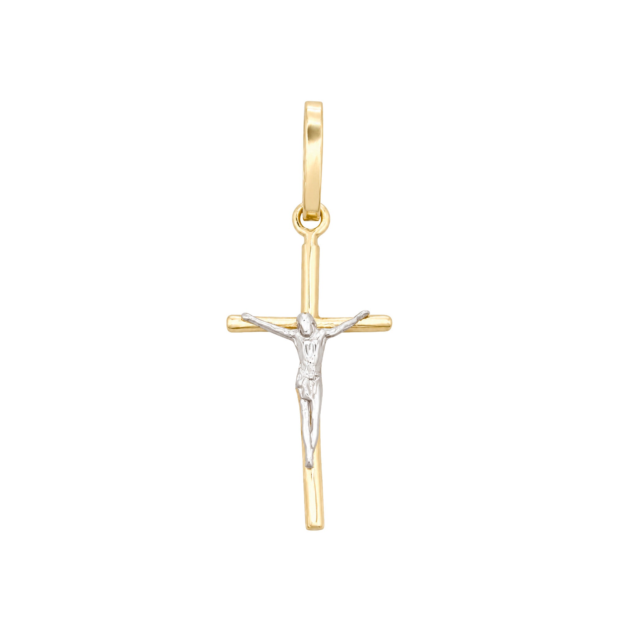 Dije Crucifijo Cristo Oro Blanco 2.5cm Oro 10K