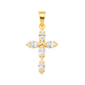 Dije de Cruz con Circonias de 2.8 cm Oro 10K