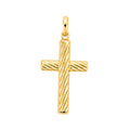 Dije Cruz con Lineas de 2.5 cm Oro 10K