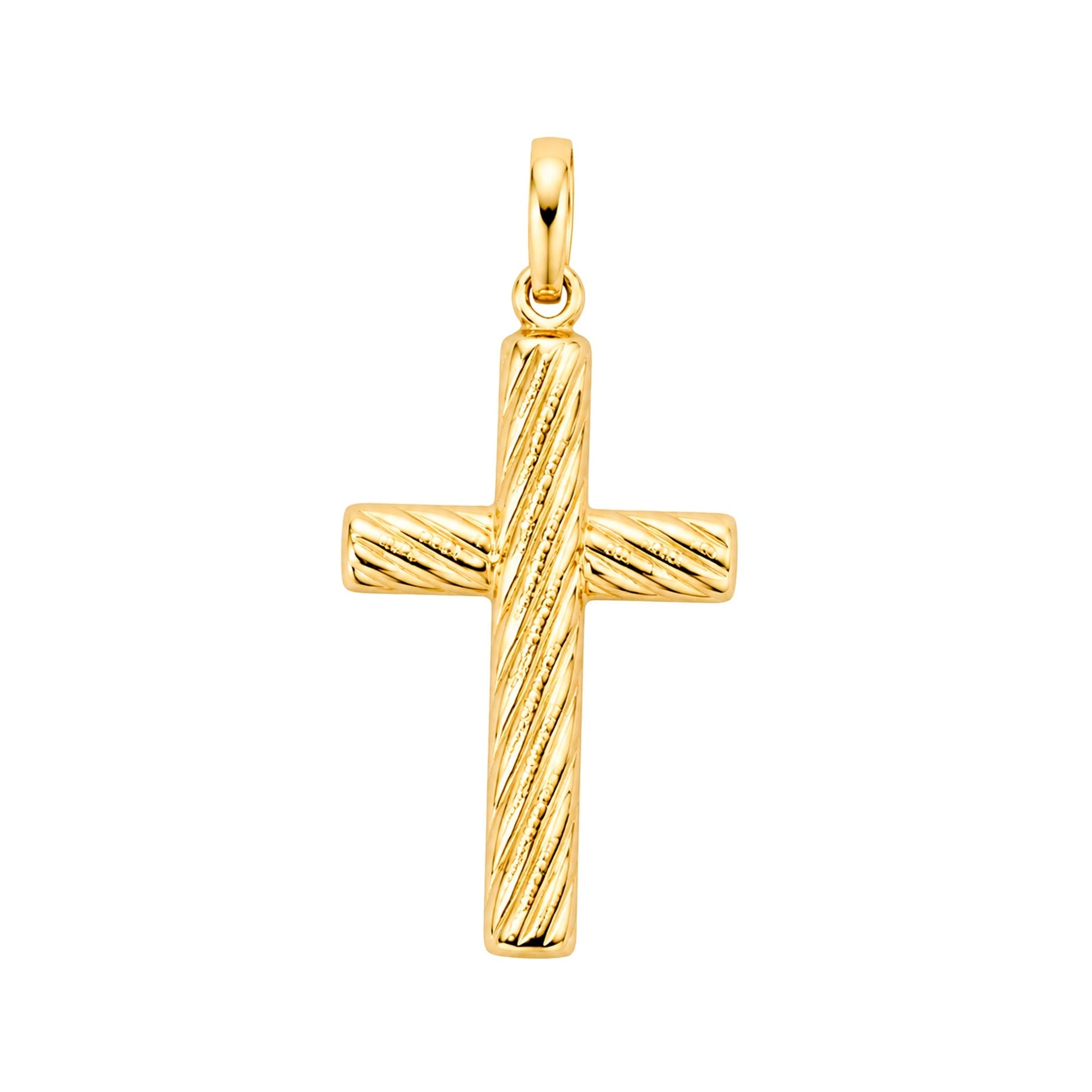 Dije Cruz con Lineas de 2.5 cm Oro 10K