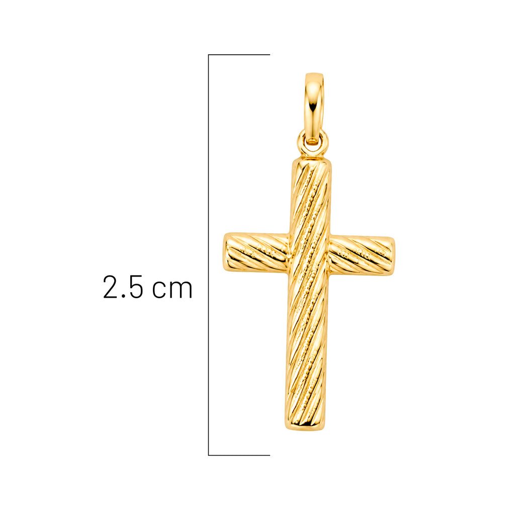 Dije Cruz con Lineas de 2.5 cm Oro 10K