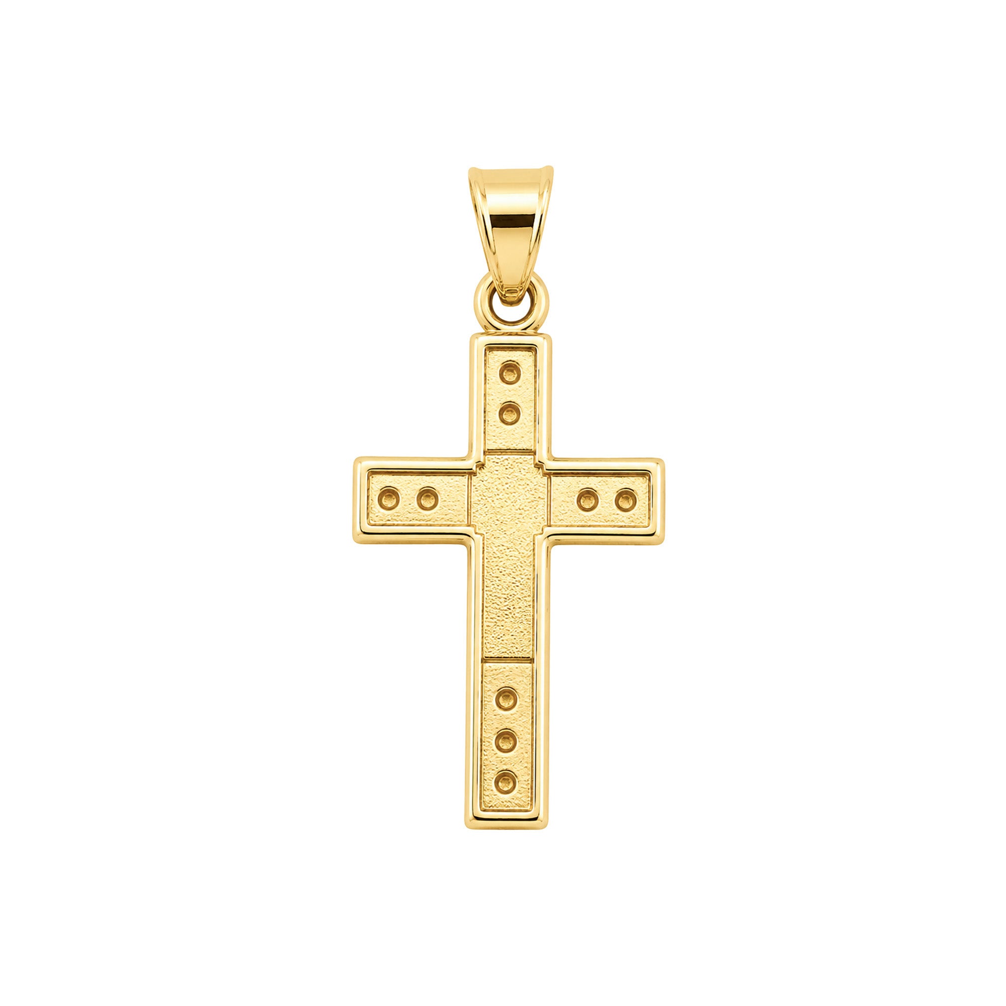 Dije Cruz con Micro Circonias 2.2 cm  Oro 10K