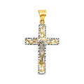 Dije Maxi Crucifijo con Cristo Oro Blanco 10K