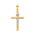 Dije Crucifijo con Cristo Blanco Oro 10K