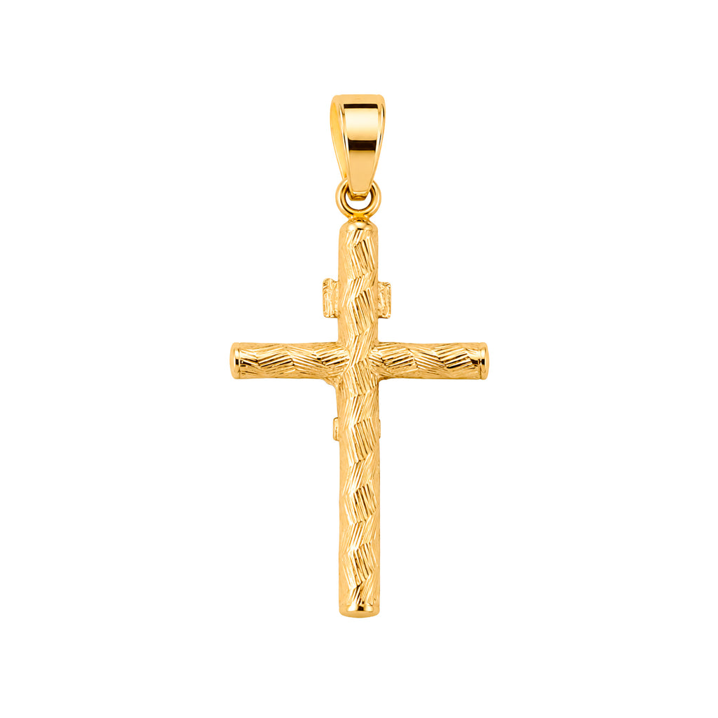 Dije Crucifijo con Cristo Blanco Oro 10K