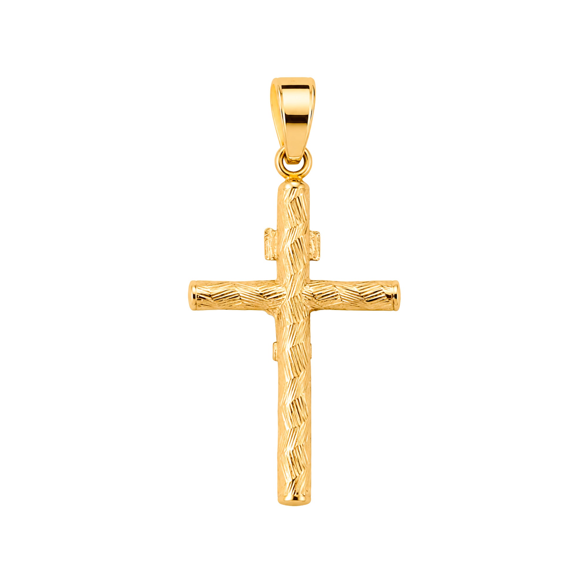 Dije Crucifijo con Cristo Blanco Oro 10K