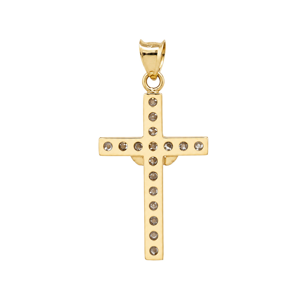 Dije Maxi Cruz Espíritu Santo con Circonias Oro 10K