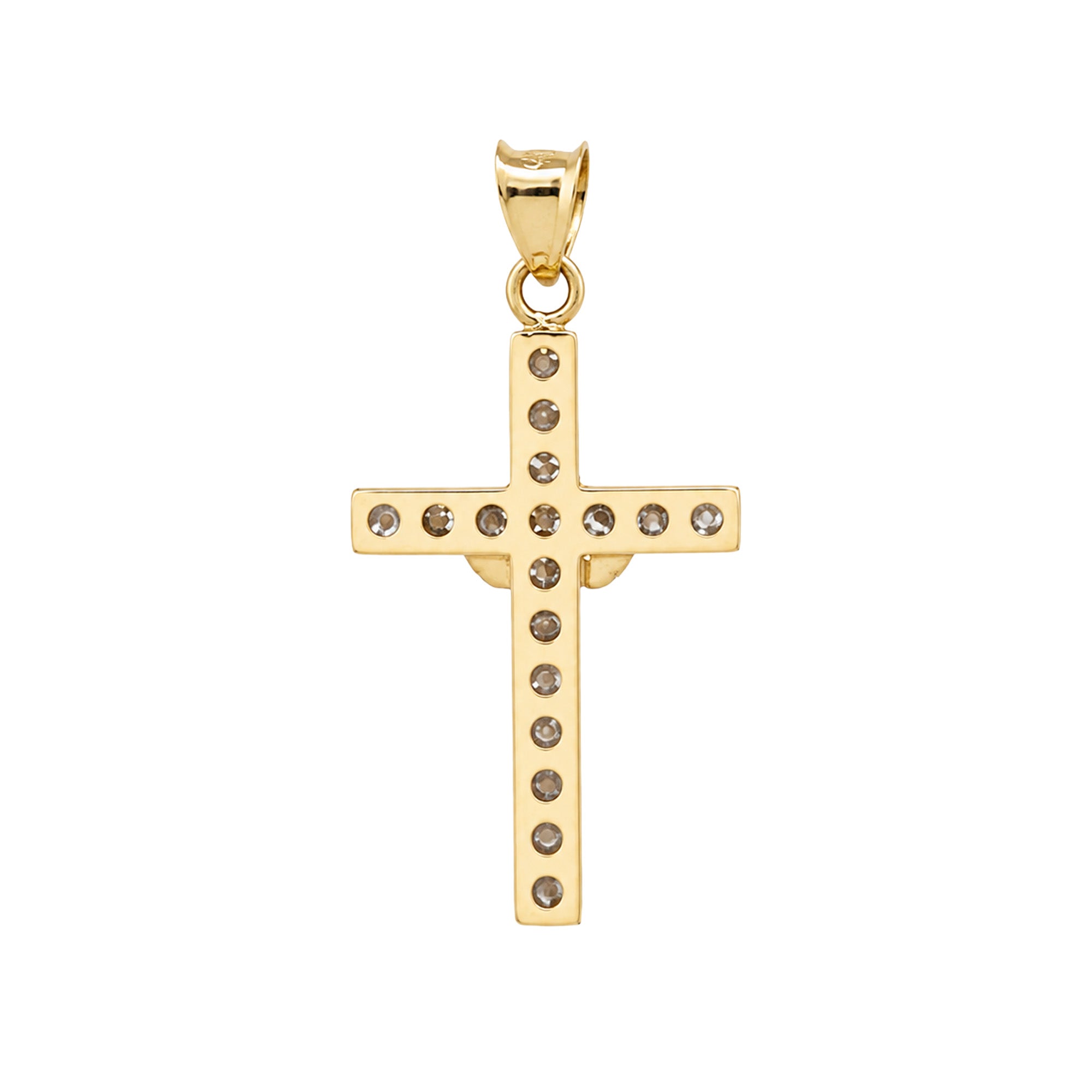 Dije Maxi Cruz Espíritu Santo con Circonias Oro 10K