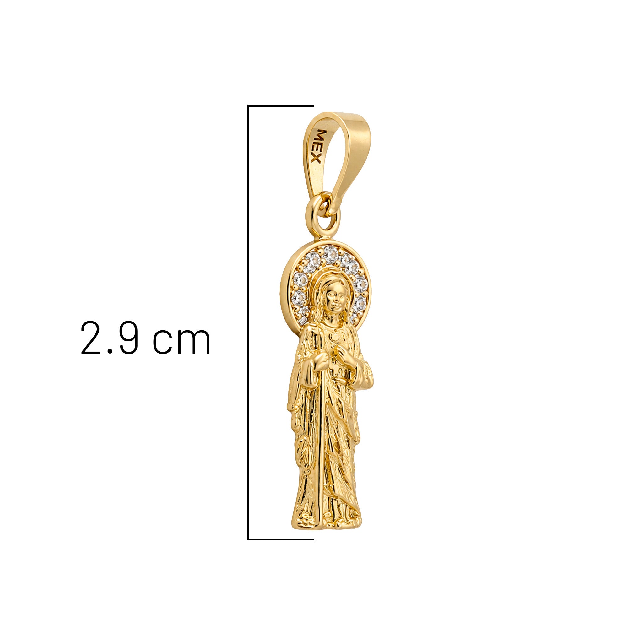 Dije San Judas Tadeo con Micro Circonias Oro 10K
