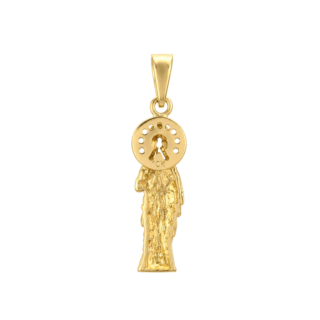 Dije San Judas Tadeo con Micro Circonias Oro 10K