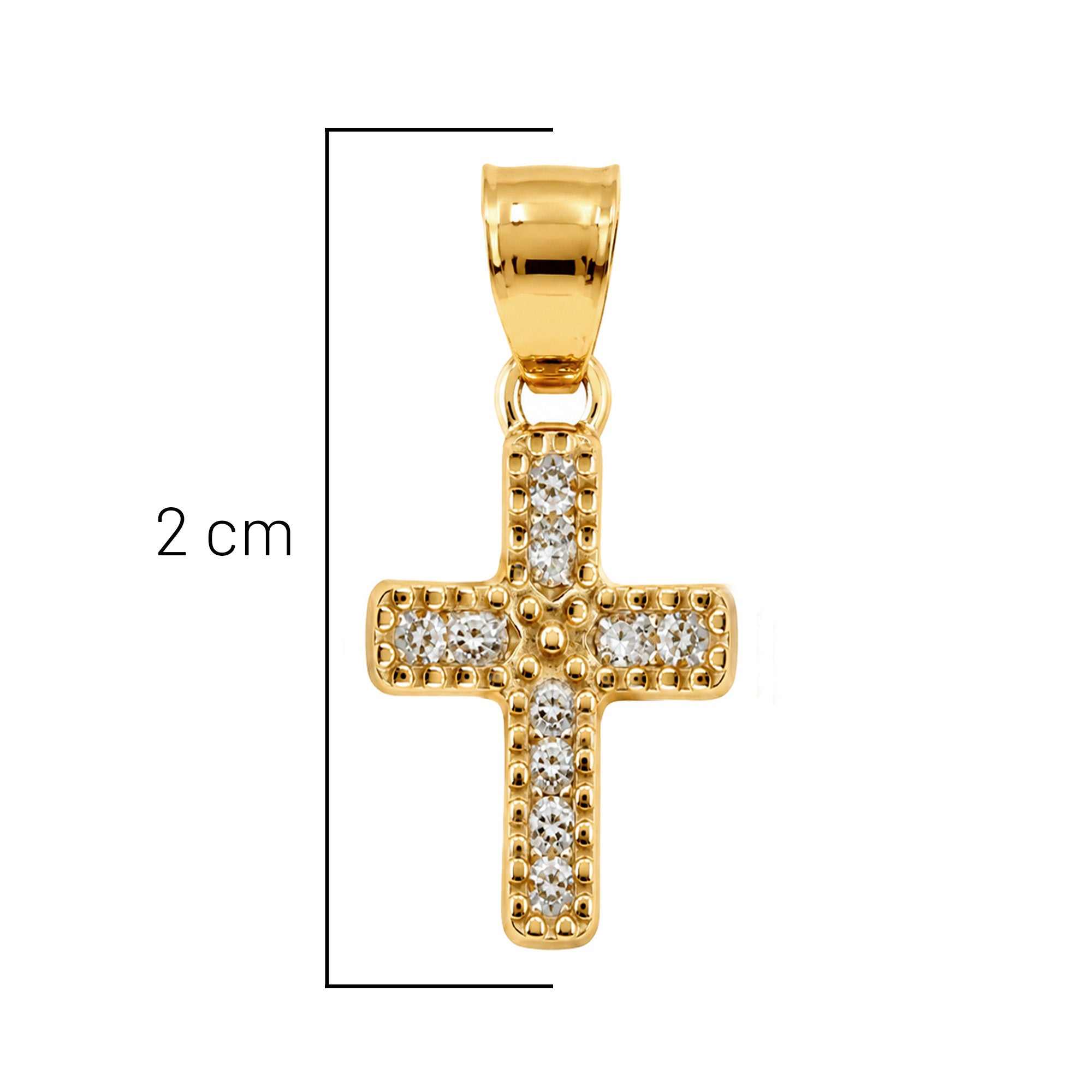 Dije de Cruz con Micro Circonias Oro 10K