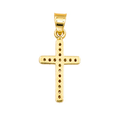 Dije Cruz con Micro Circonias Dos Colores 2.5 cm Oro 10K