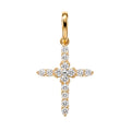 Dije Cruz con Micro Circonias 2.4 cm Oro 10K