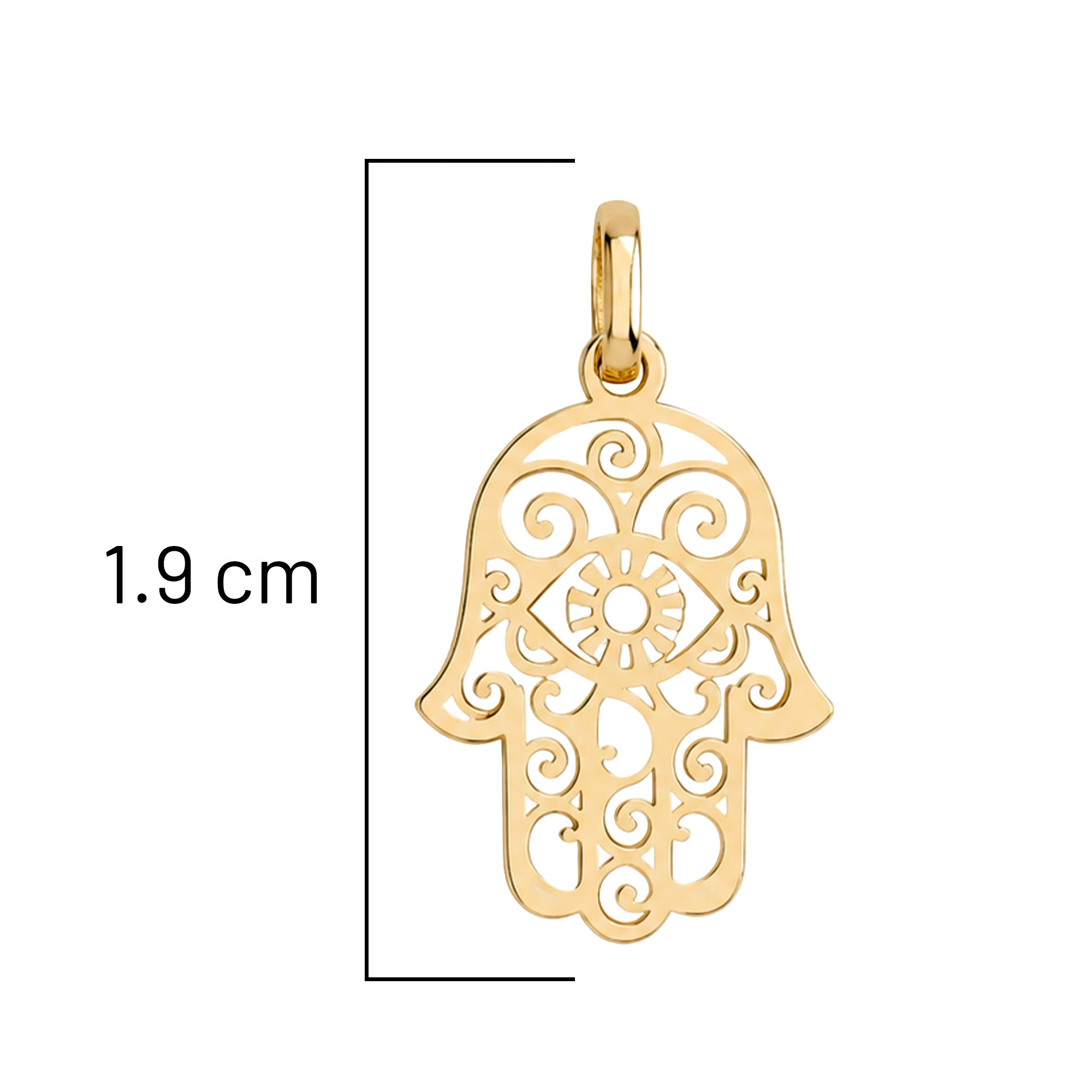 Dije Mano de Fatima Calada 1.9cm Oro 10K