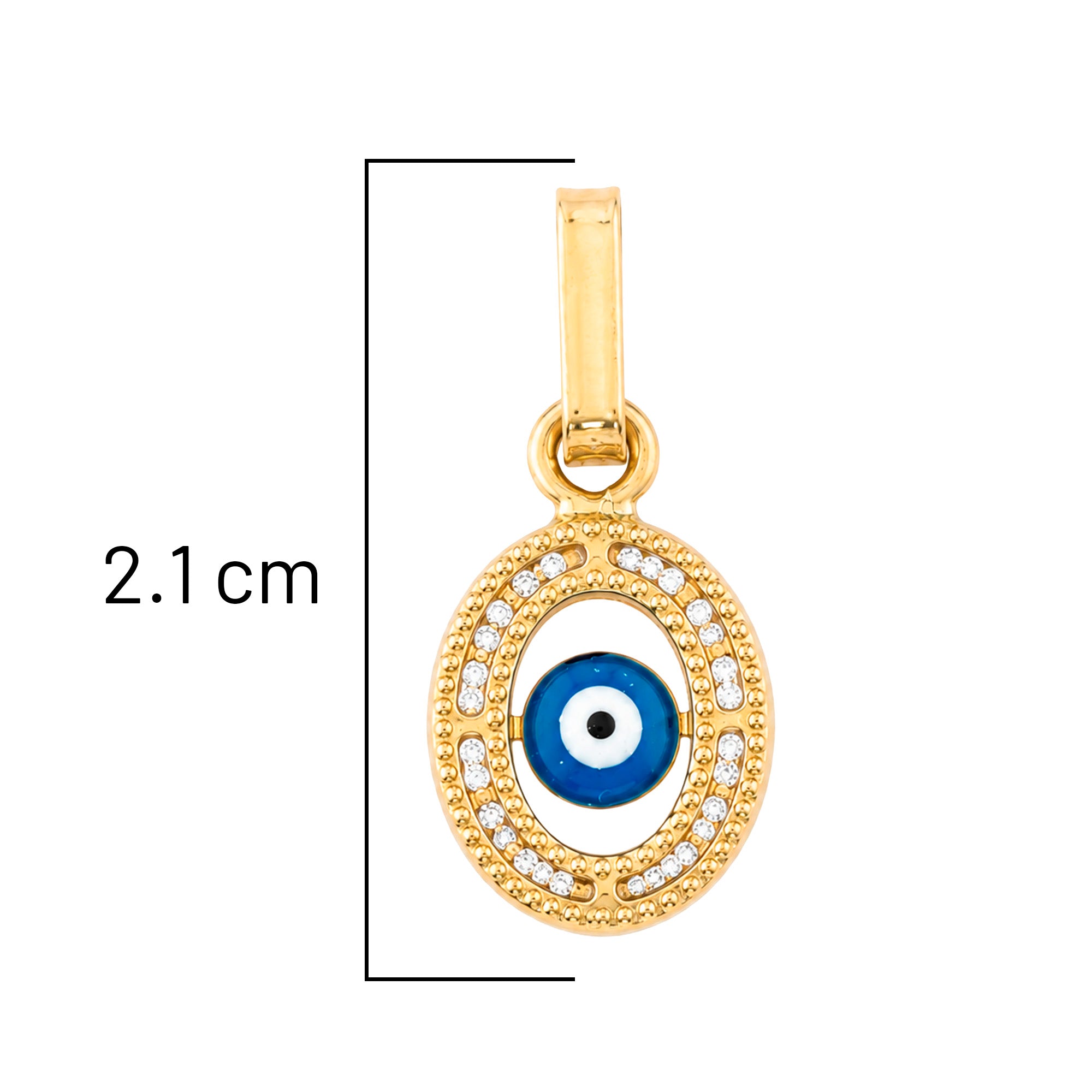 Dije Ojo Turco con Micro Circonias Oro 10K