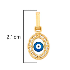 Dije Ojo Turco con Micro Circonias Oro 10K