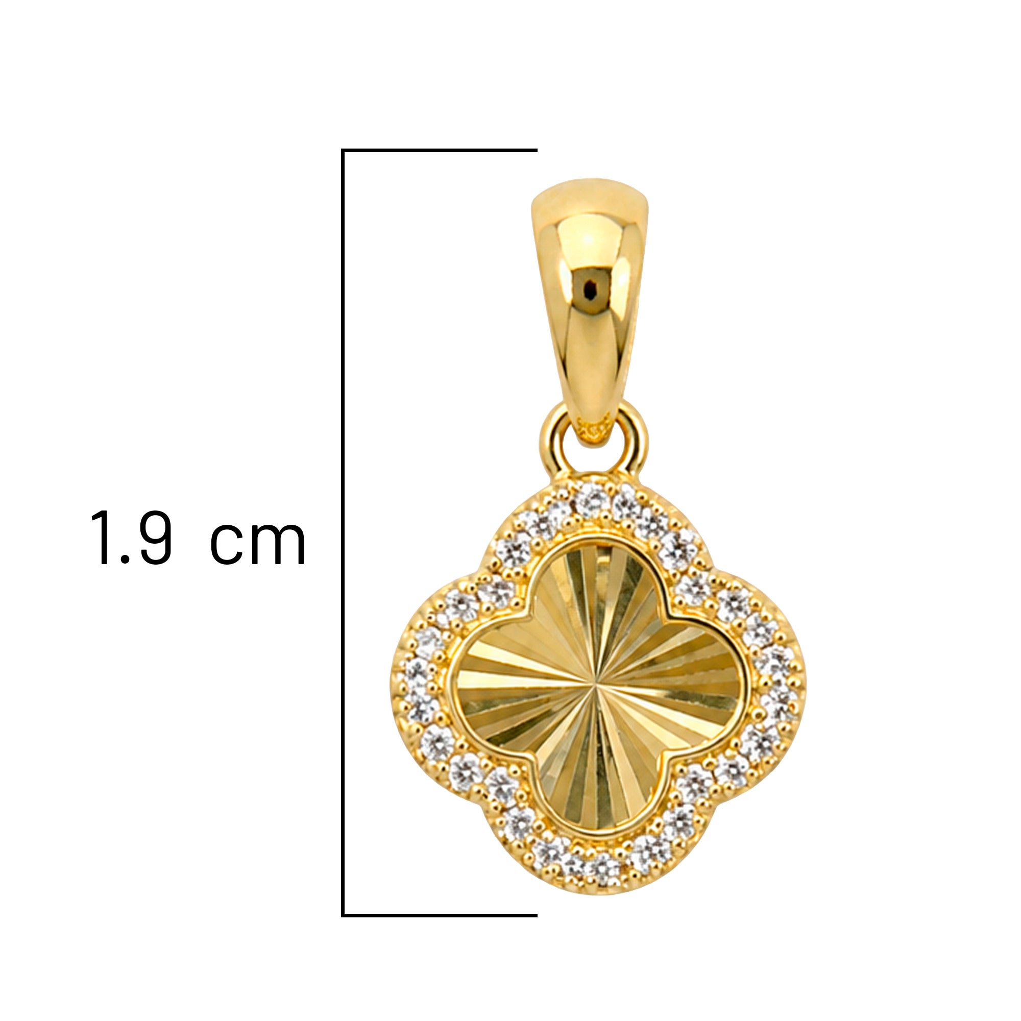 Dije Inspirado Flor Van C Diamantado con Micro Circonias Oro 10K