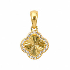 Dije Inspirado Flor Van C Diamantado con Micro Circonias Oro 10K