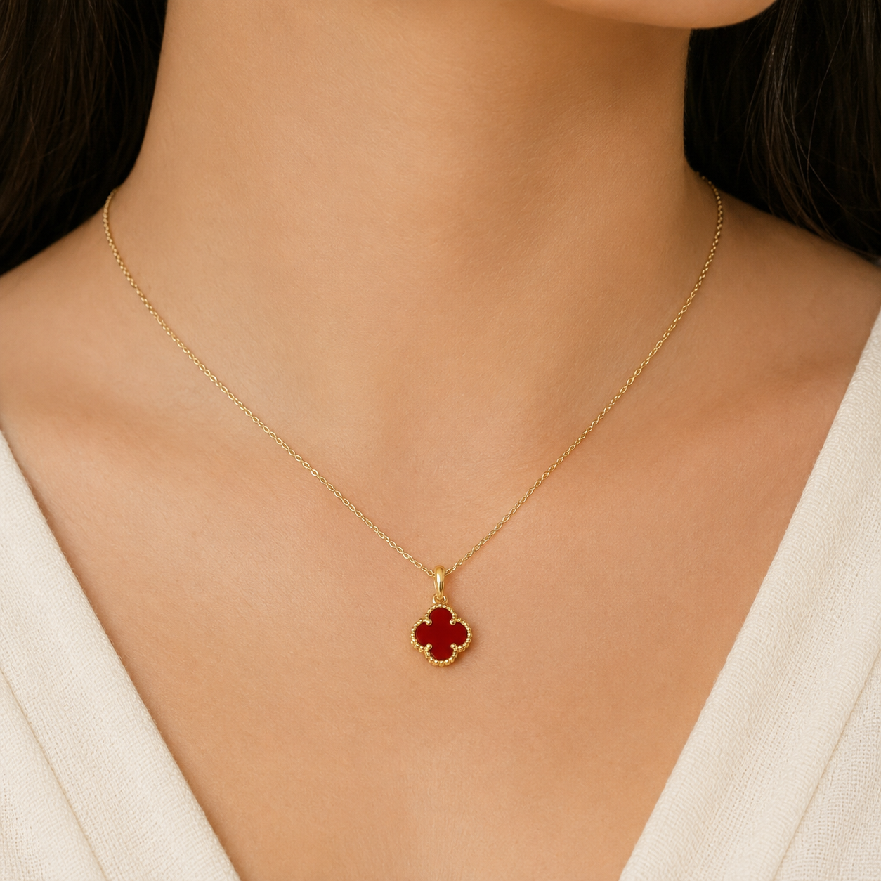Dije Inspirado Flor Van C Roja Oro 10K
