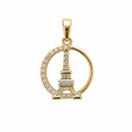 Dije Torre Eiffel con Micro Circonias Oro 10K