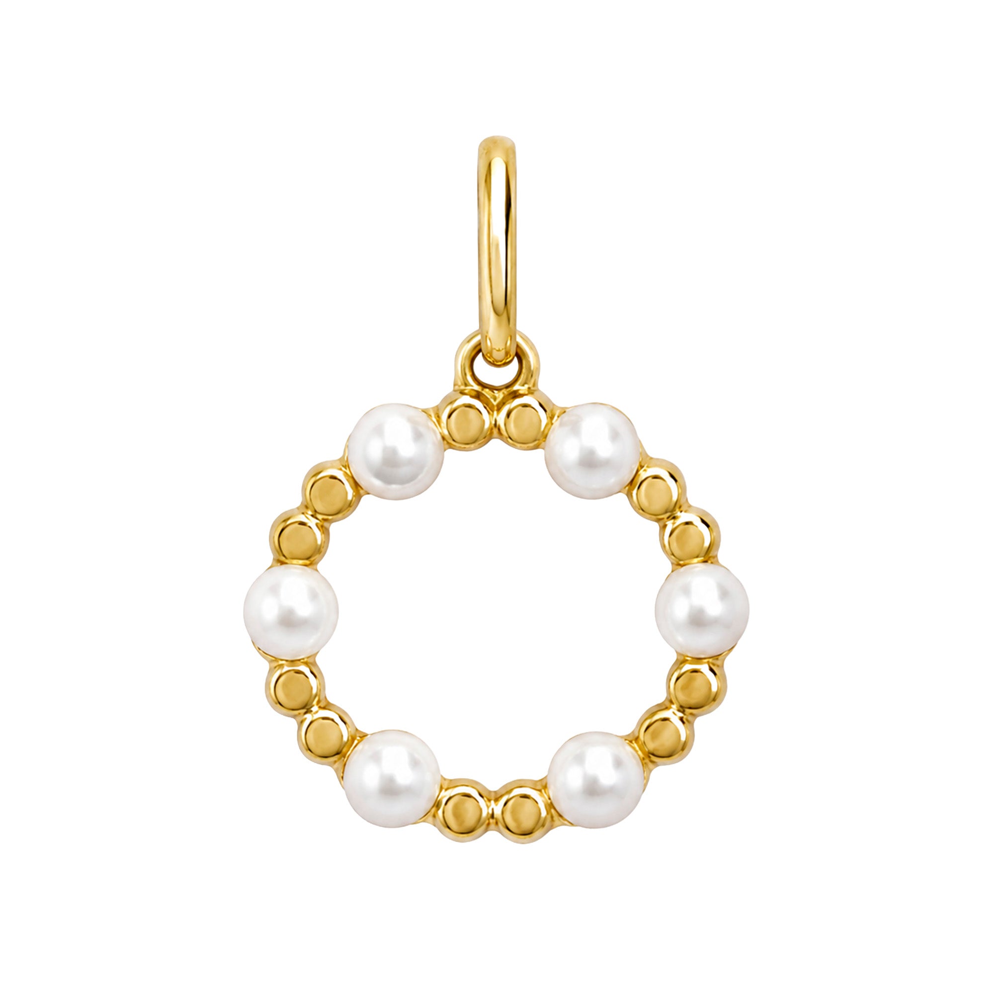 Dije Circular con Perla Natural Oro 10K