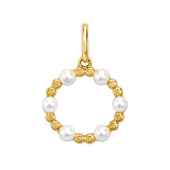 Dije Circular con Perla Natural Oro 10K