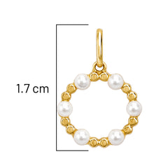 Dije Circular con Perla Natural Oro 10K