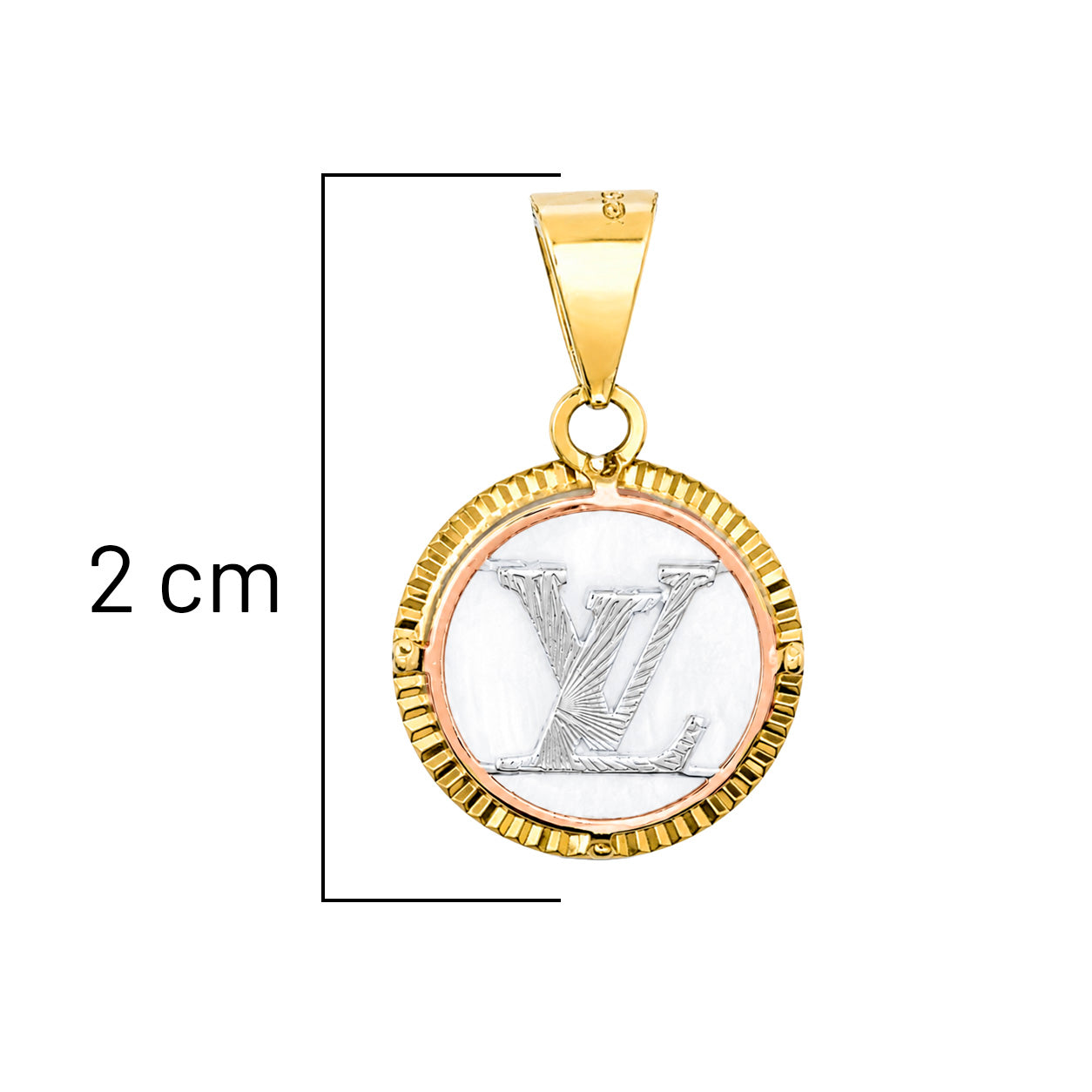 Dije Inspirado LV Diamantado Oro 10K
