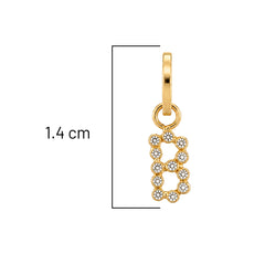 Dije Letra B con Micro Circonias Oro 10K