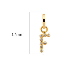 Dije Letra F con Micro Circonias Oro 10K
