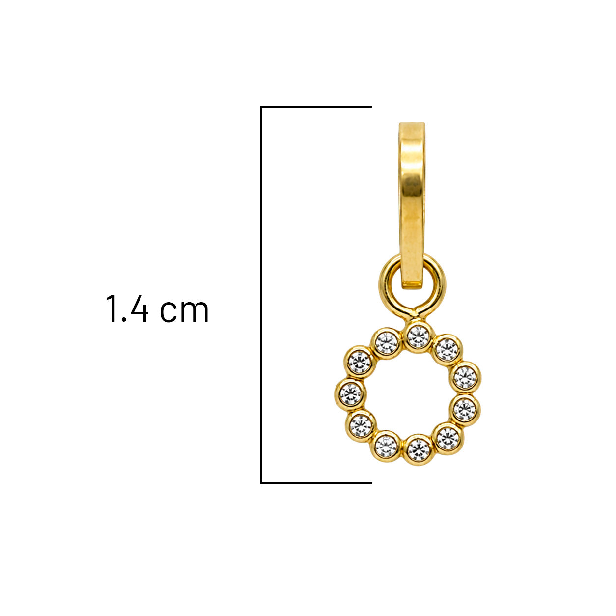Dije Letra O con Micro Circonias Oro 10K
