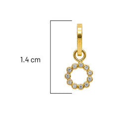 Dije Letra O con Micro Circonias Oro 10K