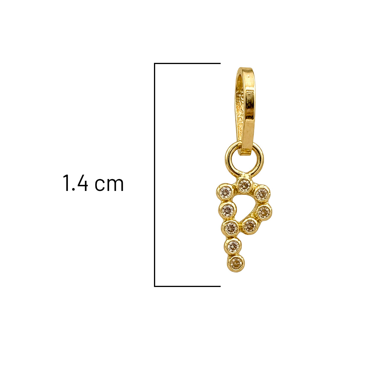 Dije Letra P con Micro Circonias Oro 10K